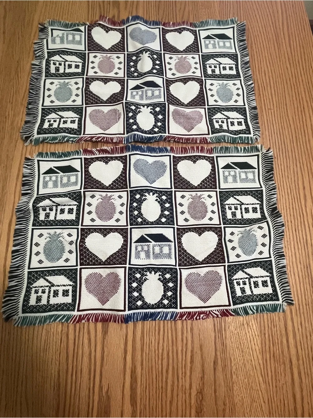 Vintage 2 pc. Set Large-Size Placemats Home Is Where Your Heart Is- Cottagecore